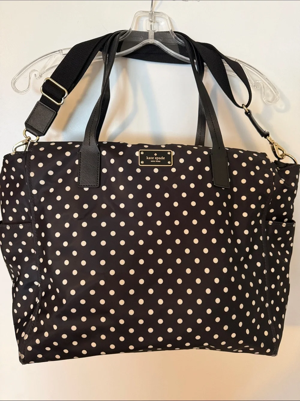 kate spade Black and White Polka Dot Diaper Bag